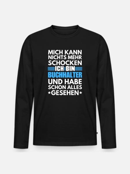 Nicht schockbarer Buchhalter - Männer Premium Bio Langarmshirt - Schwarz
