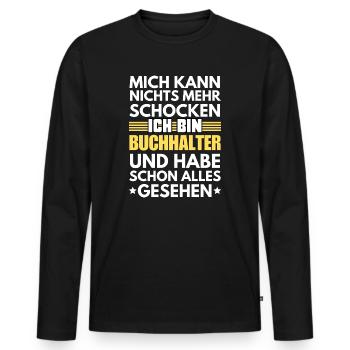 Comptable non choquable - T-shirt manches longues Premium bio Homme - noir - Devant - Nico (187cm)