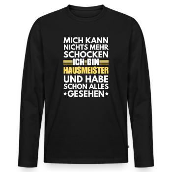 Concierge non choquable - T-shirt manches longues Premium bio Homme - noir - Devant - Nico (187cm)