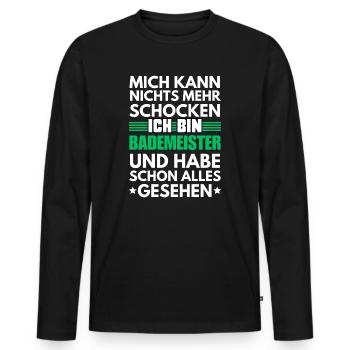 Sauveteur non choquable - T-shirt manches longues Premium bio Homme - noir - Devant - Nico (187cm)