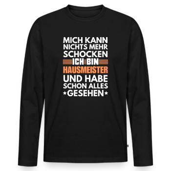 Concierge non choquable - T-shirt manches longues Premium bio Homme - noir - Devant - Nico (187cm)