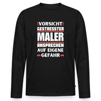 Ne parlez pas à des peintres stressés ! - T-shirt manches longues Premium bio Homme - noir - Devant - Nico (187cm)
