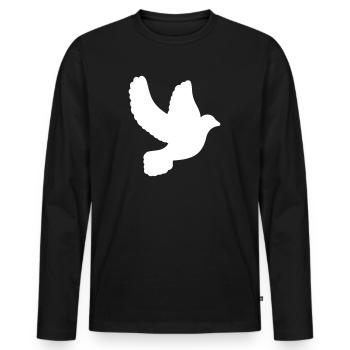 Colombe - T-shirt manches longues Premium bio Homme - noir - Devant - Nico (187cm)