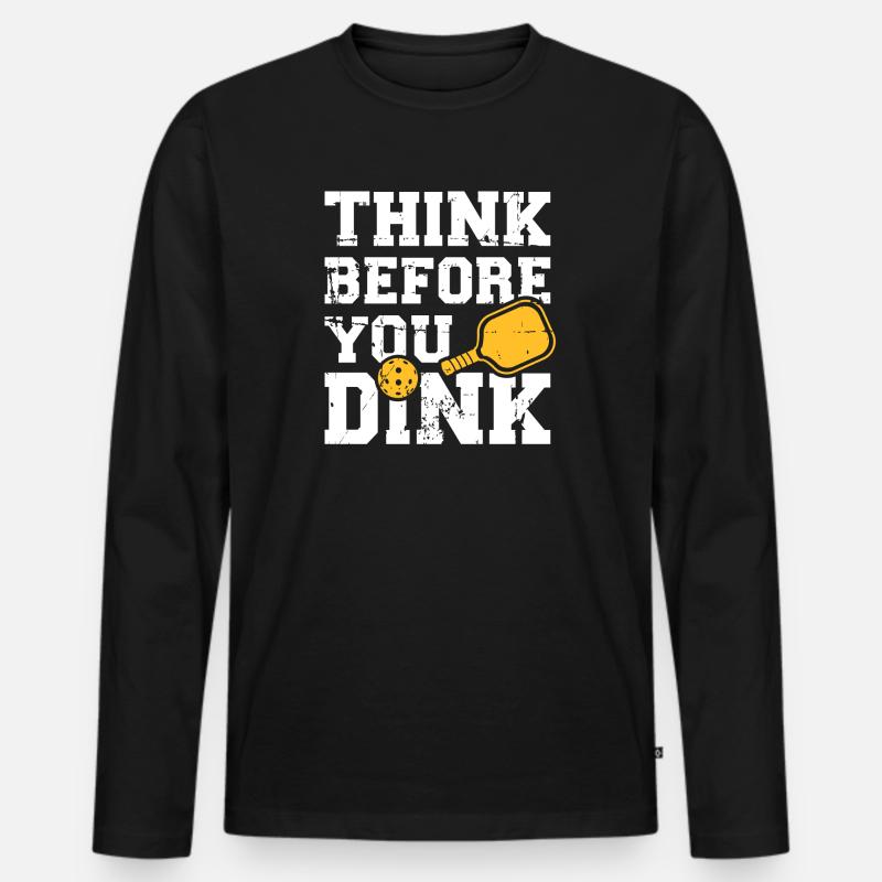 Pickleball - Männer Premium Bio Langarmshirt - Schwarz