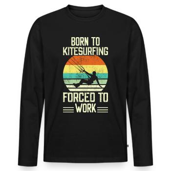 Kitesurf Kitesurfer Kiteboard - Männer Premium Bio Langarmshirt - Schwarz - Vorne - Nico (187cm)