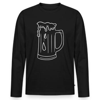 Beer Drawing Party Celebrate White - Men's Premium Organic Long Sleeve Shirt - black - Front - Nico (187cm)