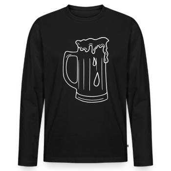 Beer Drawing Party Celebrate White - Men's Premium Organic Long Sleeve Shirt - black - Front - Nico (187cm)