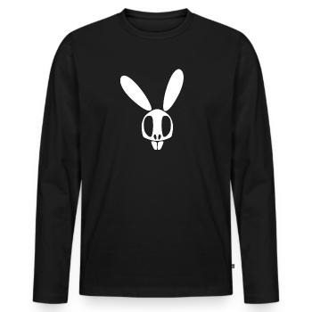 Bunnyskull White - Men's Premium Organic Long Sleeve Shirt - black - Front - Nico (187cm)