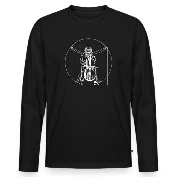 Violoncelle Violoncelle Violoncelle Nombre d’Or Humour - T-shirt manches longues Premium bio Homme - noir - Devant - Nico (187cm)