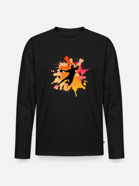Handball - T-shirt manches longues Premium bio Homme - noir