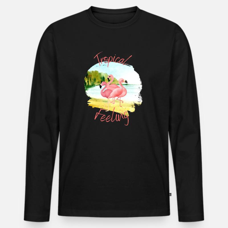 Tropical Feeling - Männer Premium Bio Langarmshirt - Schwarz