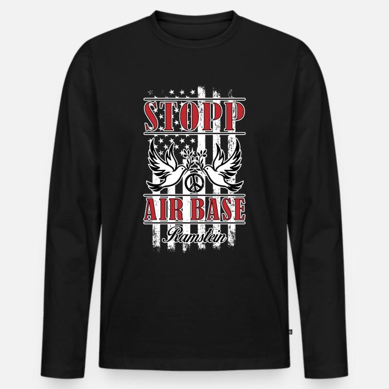 Ramstein - Männer Premium Bio Langarmshirt - Schwarz