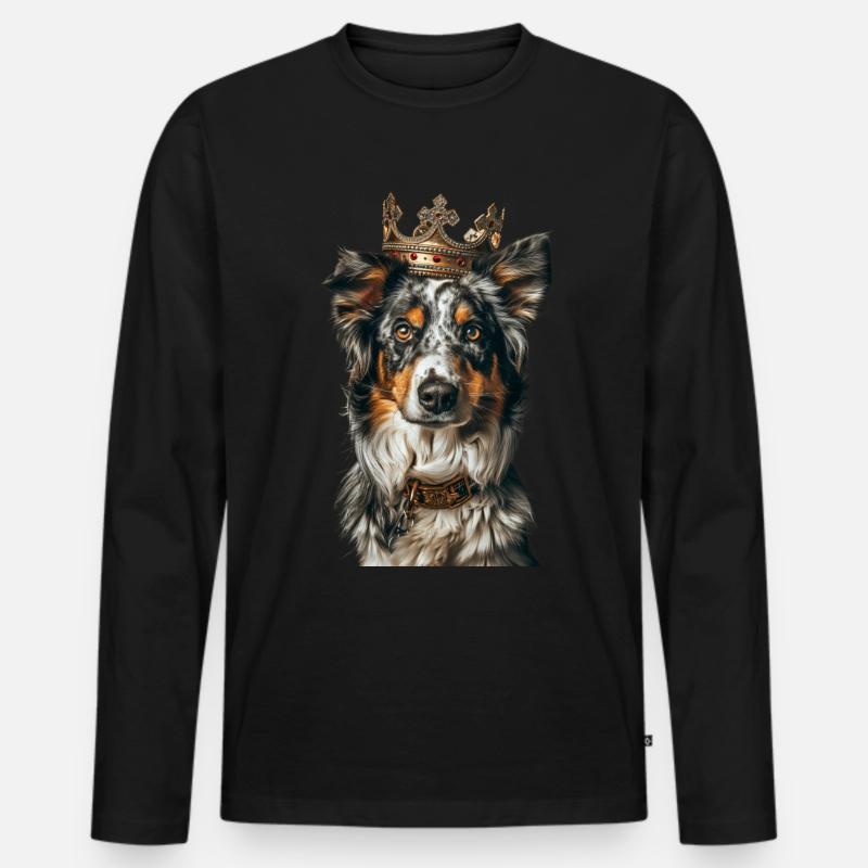 Australischer Schäferhund - Männer Premium Bio Langarmshirt - Schwarz
