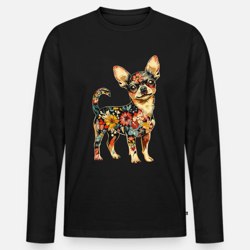 Chihuahua - Männer Premium Bio Langarmshirt - Schwarz