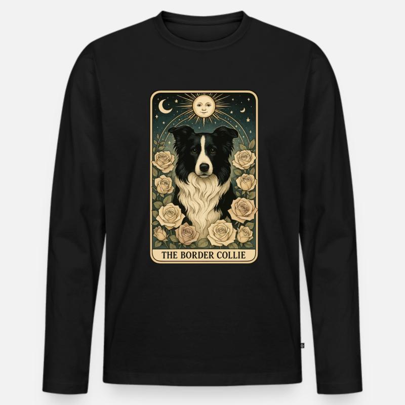 Border Collie - Männer Premium Bio Langarmshirt - Schwarz