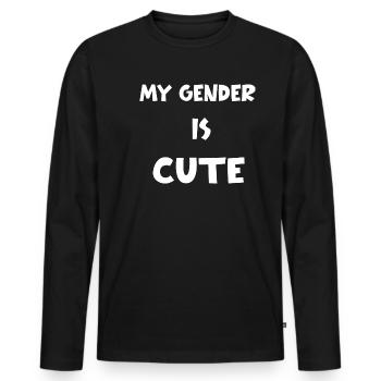 Genre Mignon Tolérance Égalité Dire - T-shirt manches longues Premium bio Homme - noir - Devant - Nico (187cm)