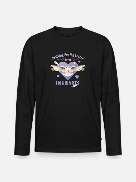 Harry Potter Waiting For My Letter From Hogwarts - Men's Premium Organic Long Sleeve Shirt - black