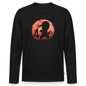 Little Ninja 4th Birthday Boy 4 years old - Men's Premium Organic Long Sleeve Shirt - black - Front - Nico (187cm)