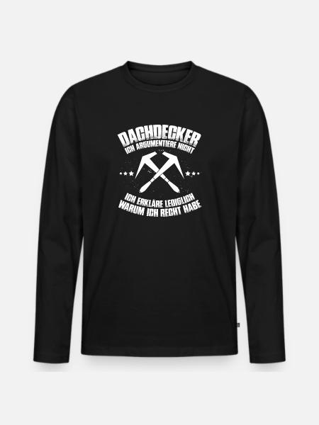 Dachdecker/Spengler/Dachspengler/Dächer/Geschenk - Männer Premium Bio Langarmshirt - Schwarz