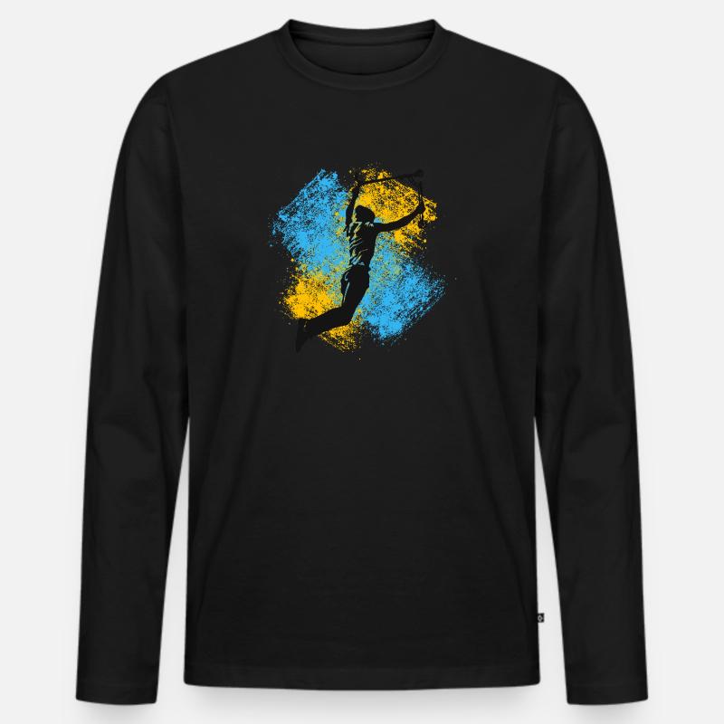 Freestyle-Roller - Männer Premium Bio Langarmshirt - Schwarz