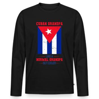Cuba - Men's Premium Organic Long Sleeve Shirt - black - Front - Nico (187cm)