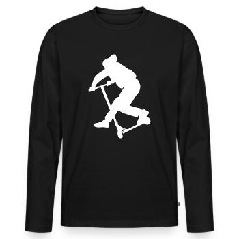 Cancan 2 - Männer Premium Bio Langarmshirt - Schwarz - Vorne - Nico (187cm)
