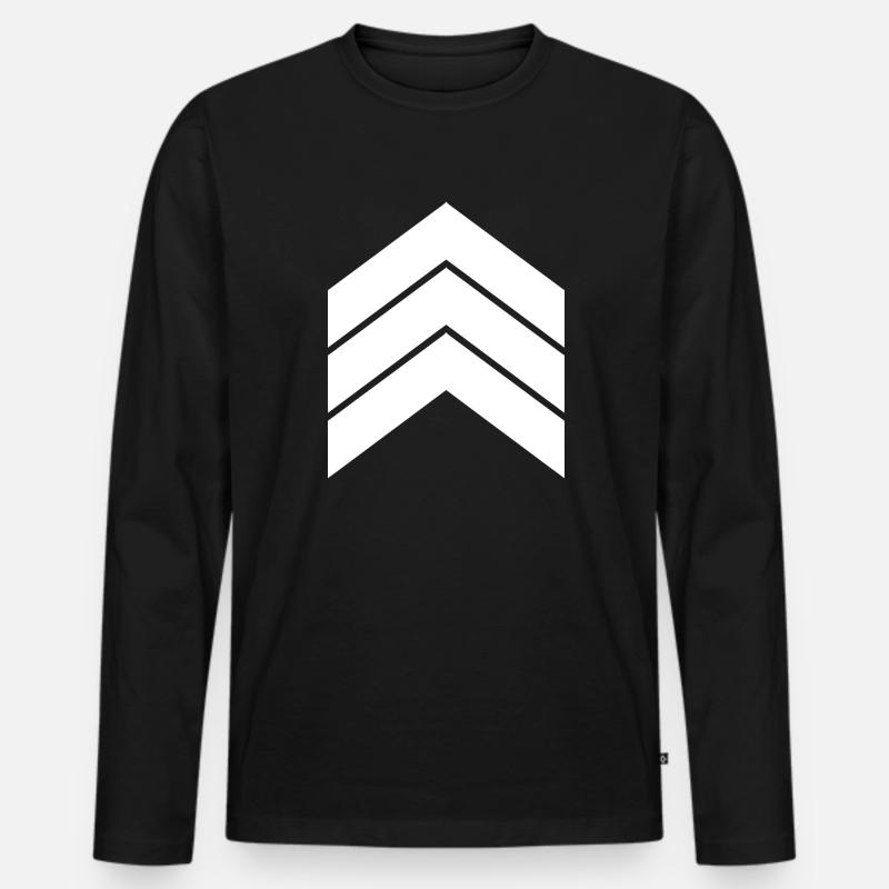 drei weisse Pfeile - Männer Premium Bio Langarmshirt - Schwarz