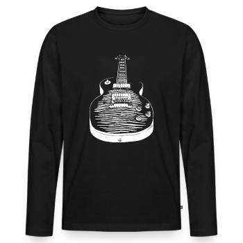 Guitar - Les Paul - Men's Premium Organic Long Sleeve Shirt - black - Front - Nico (187cm)