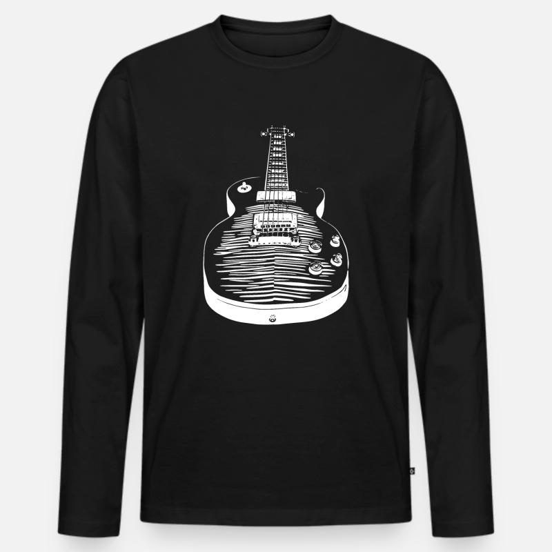 Gitarre - Les Paul - Männer Premium Bio Langarmshirt - Schwarz