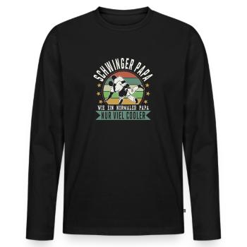Schwinger Papa Wie ein normaler Papa nur viel cool - Männer Premium Bio Langarmshirt - Schwarz - Vorne - Nico (187cm)