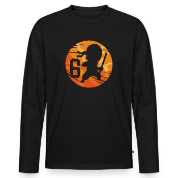 Ninja Fighter 6ème anniversaire Garçon de 6 ans - T-shirt manches longues Premium bio Homme - noir - Devant - Nico (187cm)