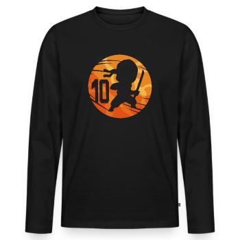 Ninja Kämpfer 10. Geburtstag Junge 10 Jahre alt - Männer Premium Bio Langarmshirt - Schwarz - Vorne - Nico (187cm)