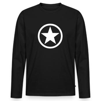 Star Stern Sternchen Symbol Formen - Männer Premium Bio Langarmshirt - Schwarz - Vorne - Nico (187cm)