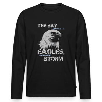 Adler Sprueche Geschenk Shirt - Männer Premium Bio Langarmshirt - Schwarz - Vorne - Nico (187cm)