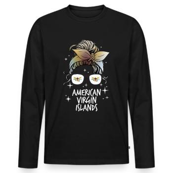 Amerikanische Jungferninseln - Männer Premium Bio Langarmshirt - Schwarz - Vorne - Nico (187cm)