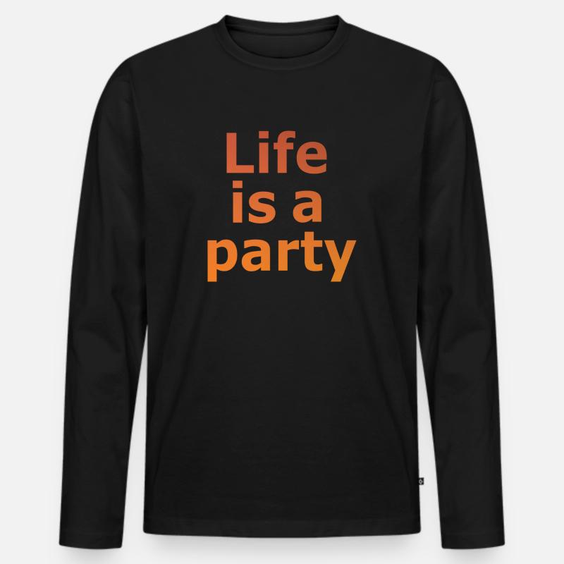 Partei - Männer Premium Bio Langarmshirt - Schwarz