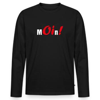 Moin Oi! Nord Punk Skinhead Funny nordisch - Männer Premium Bio Langarmshirt - Schwarz - Vorne - Nico (187cm)