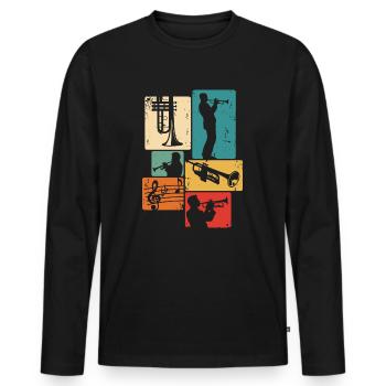 Trompete Musiker Orchester Trompeter - Männer Premium Bio Langarmshirt - Schwarz - Vorne - Nico (187cm)
