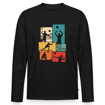Joueur de volley-ball Vintage Volley-ball Volley - T-shirt manches longues Premium bio Homme - noir - Devant - Nico (187cm)