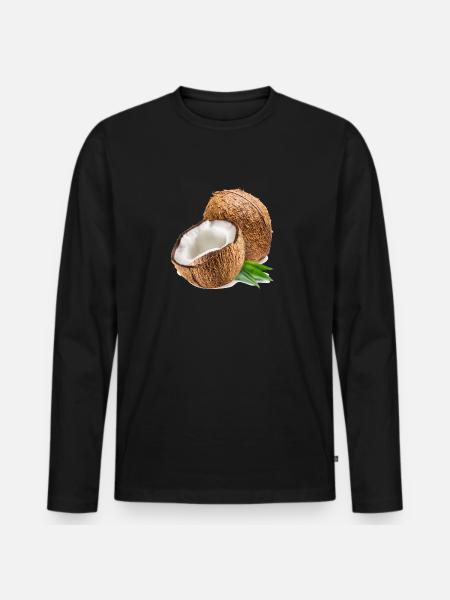 coconut - Men's Premium Organic Long Sleeve Shirt - black