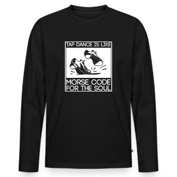 Claquette dansant Sort Soul cadeau - T-shirt manches longues Premium bio Homme - noir - Devant - Nico (187cm)