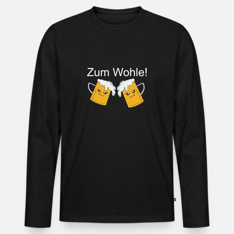 Trinkspruch - Männer Premium Bio Langarmshirt - Schwarz