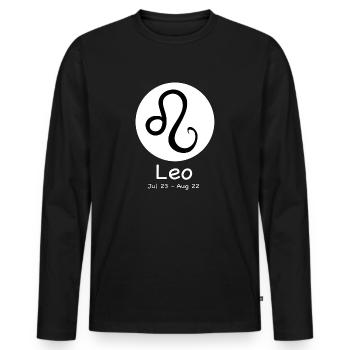 Leo Horoskop - Männer Premium Bio Langarmshirt - Schwarz - Vorne - Nico (187cm)