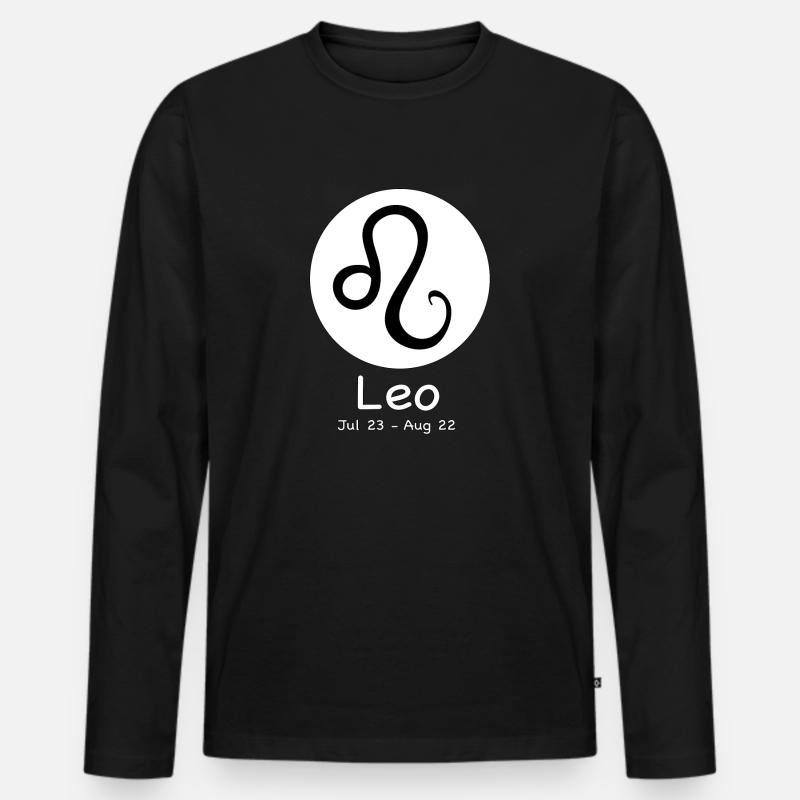 Leo Horoskop - Männer Premium Bio Langarmshirt - Schwarz