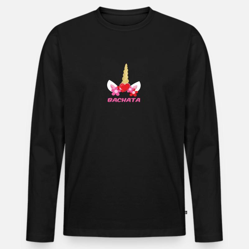 Bachata Einhorn - Männer Premium Bio Langarmshirt - Schwarz