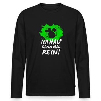 Drums - Männer Premium Bio Langarmshirt - Schwarz - Vorne - Nico (187cm)