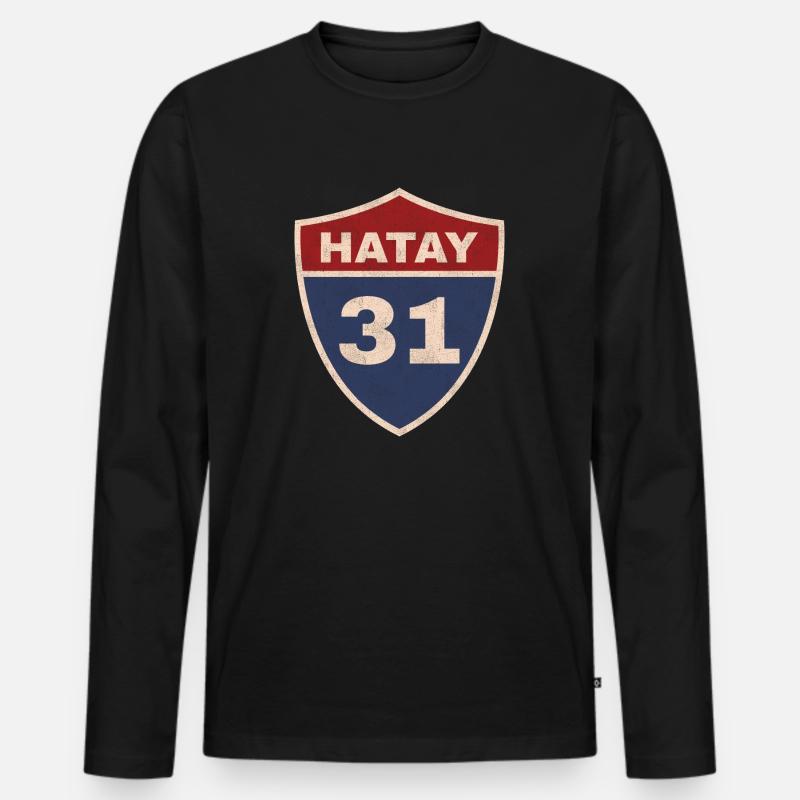 Hatay - Männer Premium Bio Langarmshirt - Schwarz