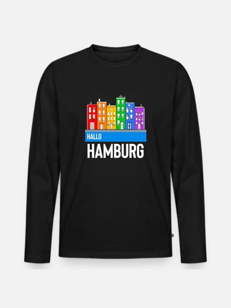 Hambourg - T-shirt manches longues Premium bio Homme - noir