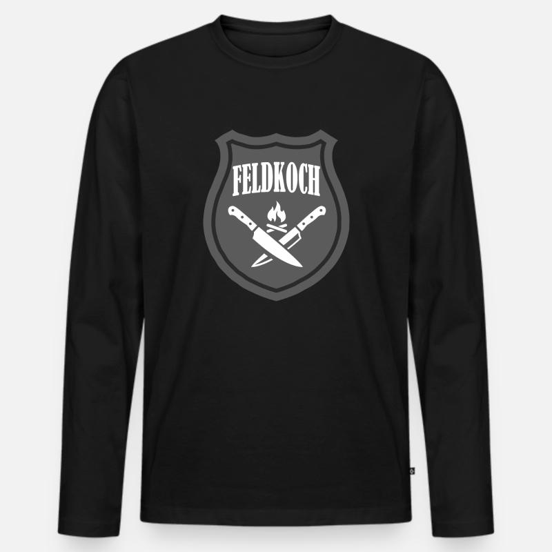 Feldkoch :-) - Männer Premium Bio Langarmshirt - Schwarz