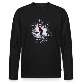 Tennis Ready To Serve Color Splash - Männer Premium Bio Langarmshirt - Schwarz - Vorne - Nico (187cm)